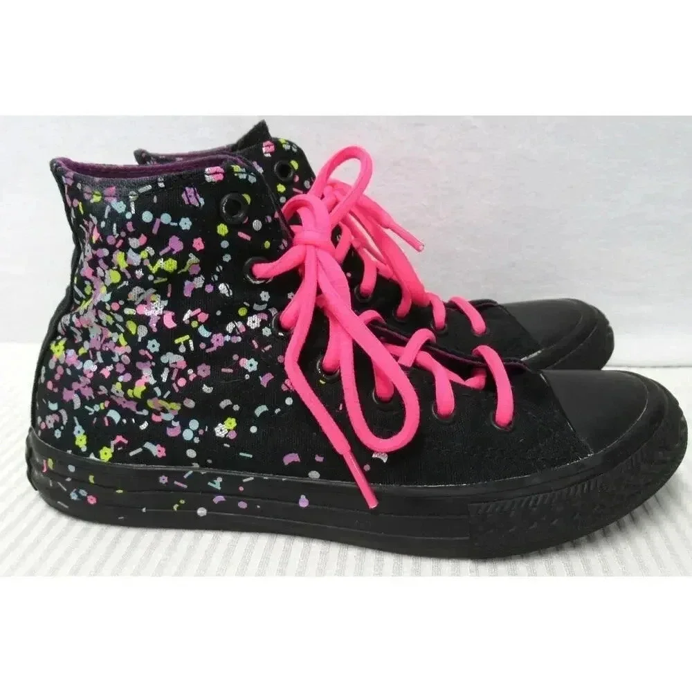 Converse Chuck Taylor All Star Shoes Confetti High Top Lace Up Sneakers Junior